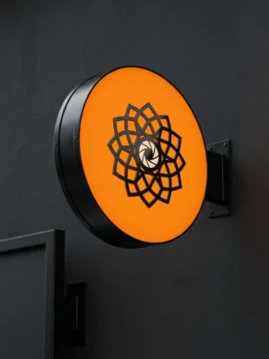 Yuvarlak Işıklı Fener Tabela Amber