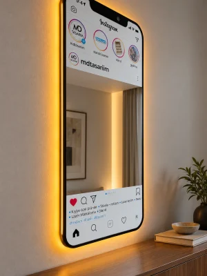 LED ışıklı Instagram aynası