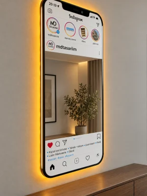 LED ışıklı Instagram aynası