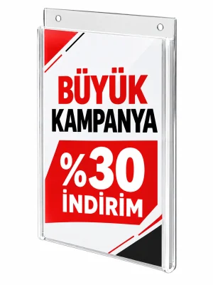 a4 şeffaf pleksi duvar tipi föylük