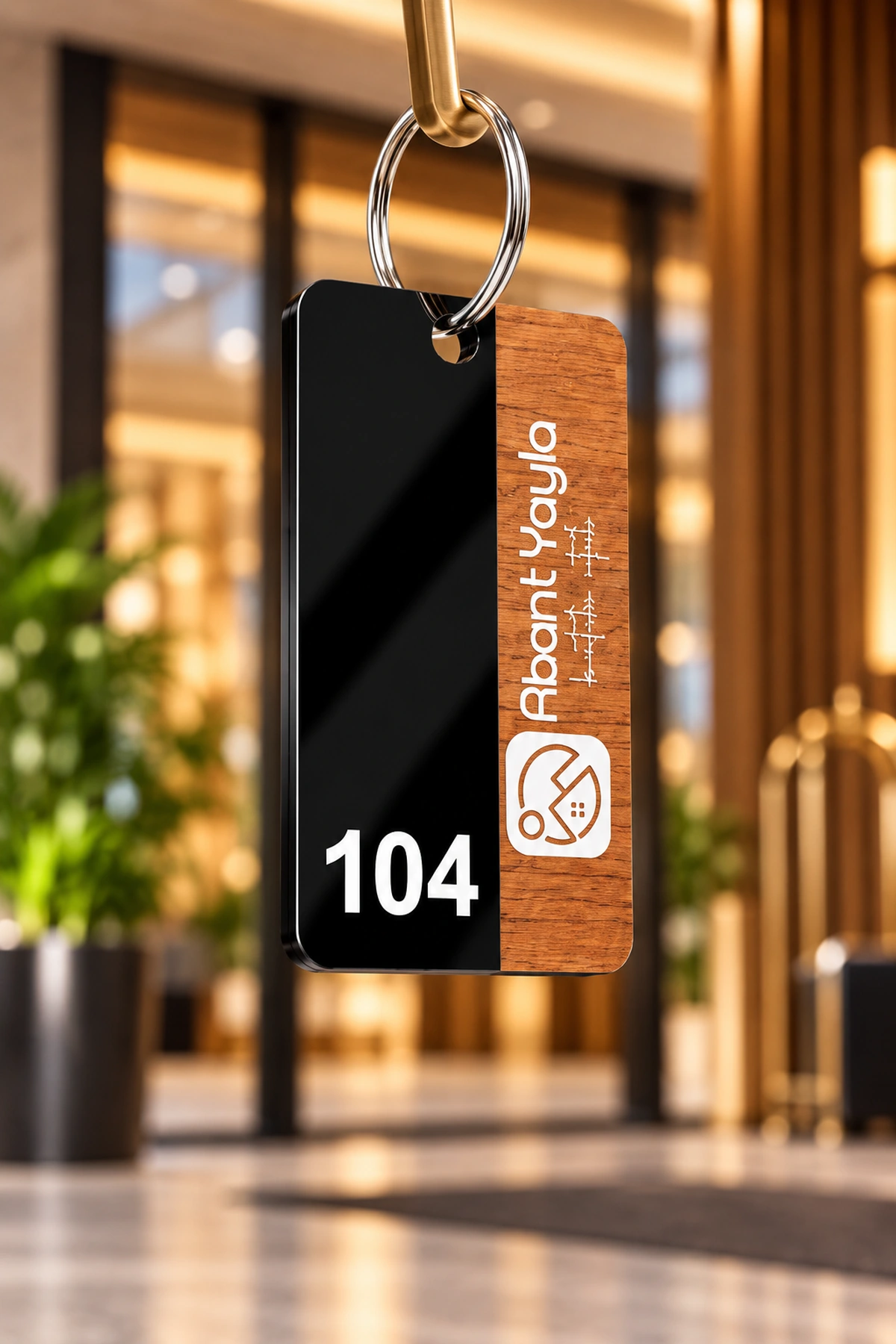 ahşap otel anahtarlığı