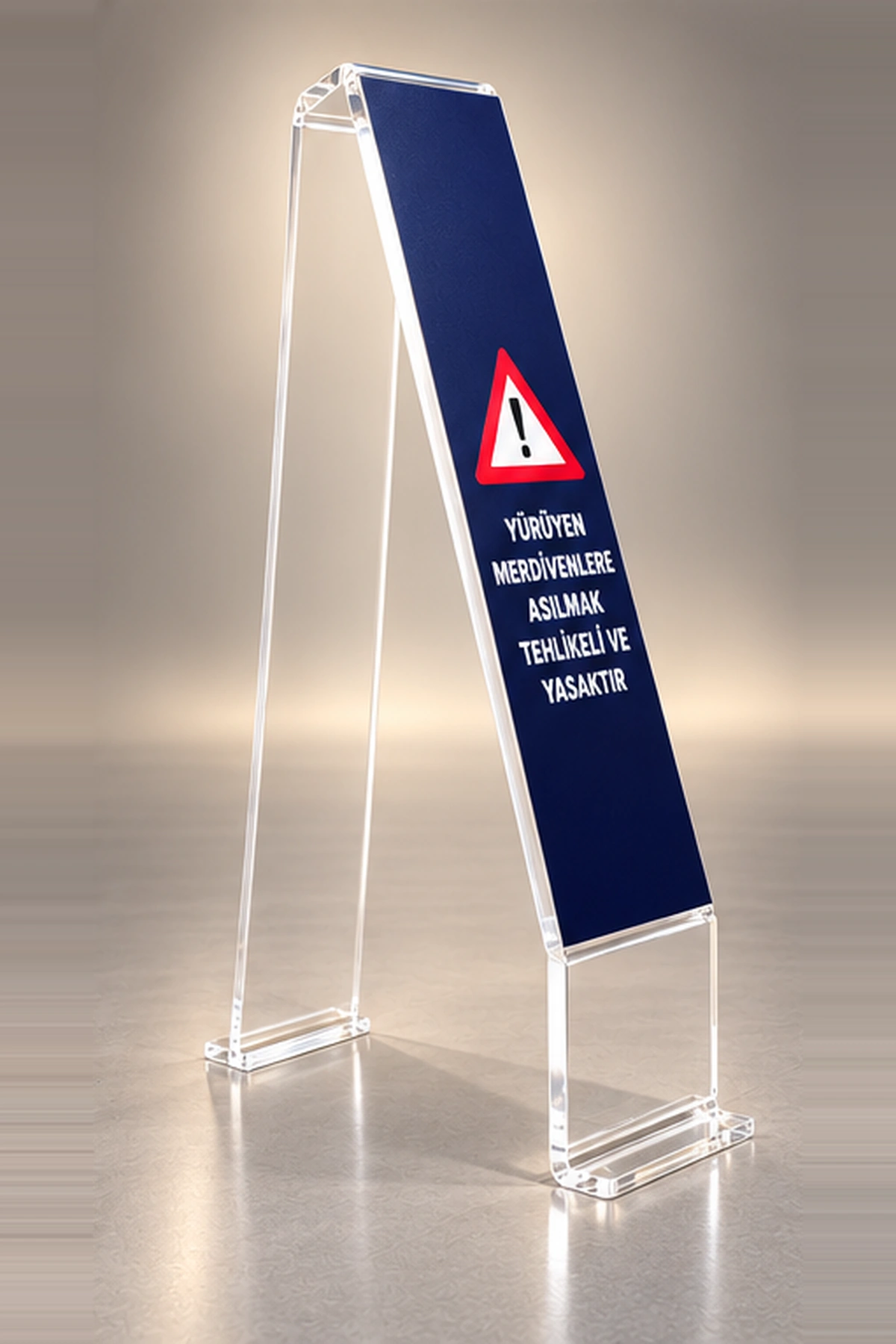 Pleksi Yürüyen Merdiven Uyarı Standı