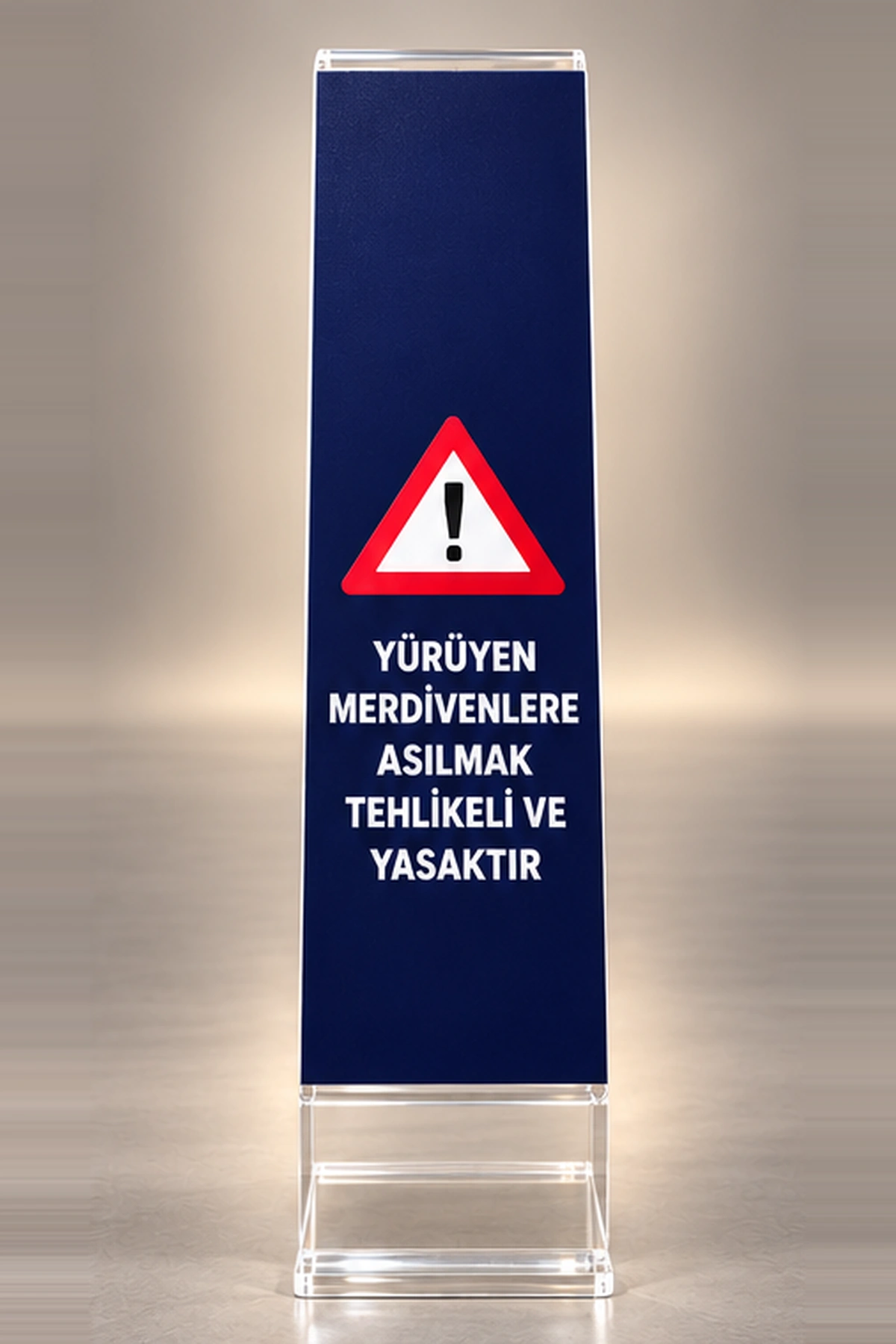 Pleksi Yürüyen Merdiven Uyarı Standı